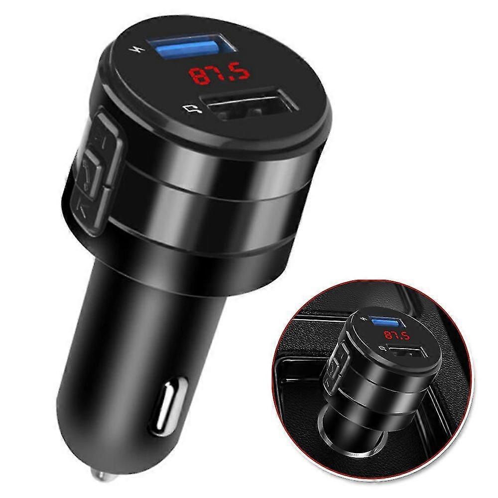Bluetooth Car Fm Transmitter Dual Usb Charger Socket Aux Adapter Hands-free Fast Charging