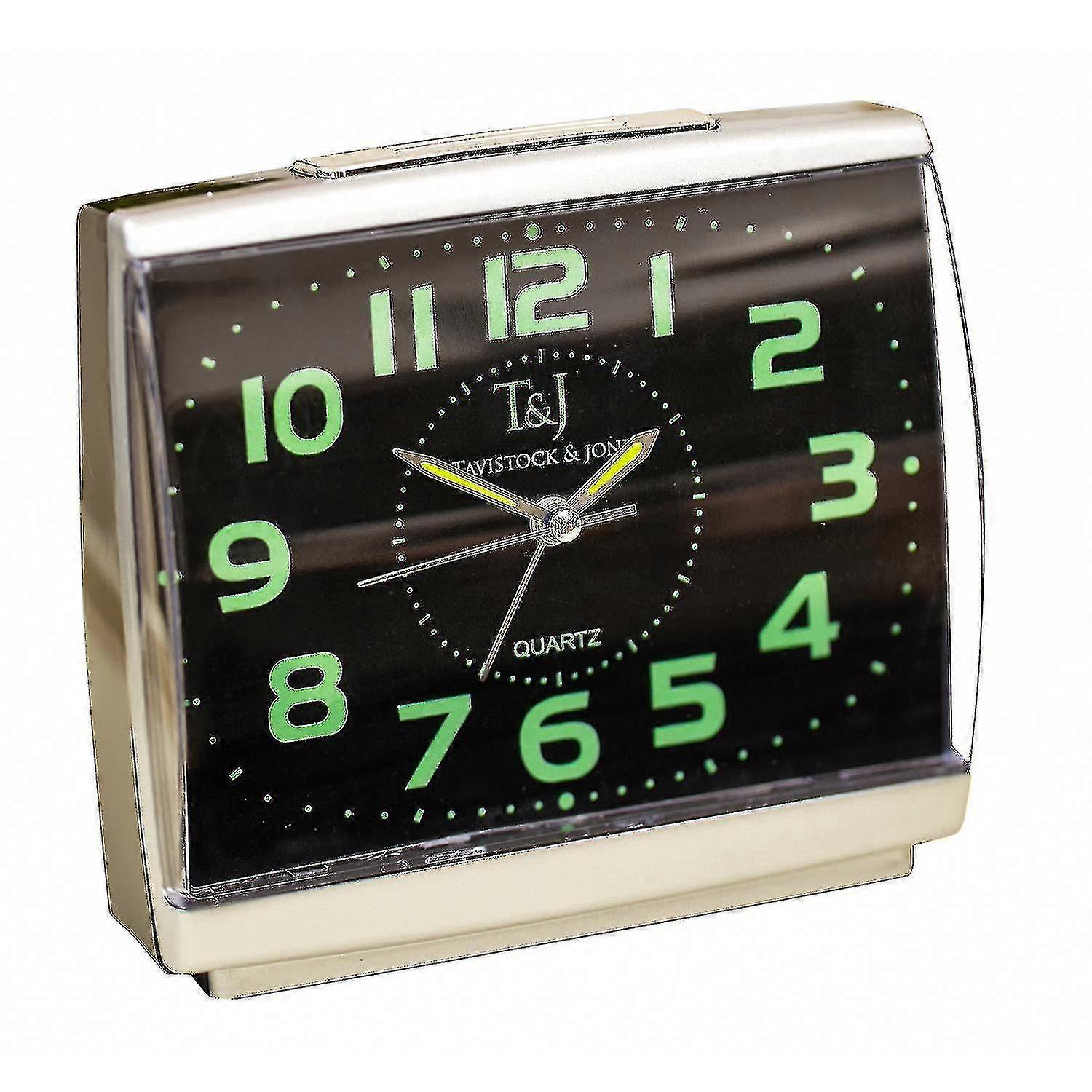 Easylife Set of 2 Easy-to-Read Silent Glow-in-the-Dark Alarm Clocks, Clock, Extra Large Number Fully Guaranteed