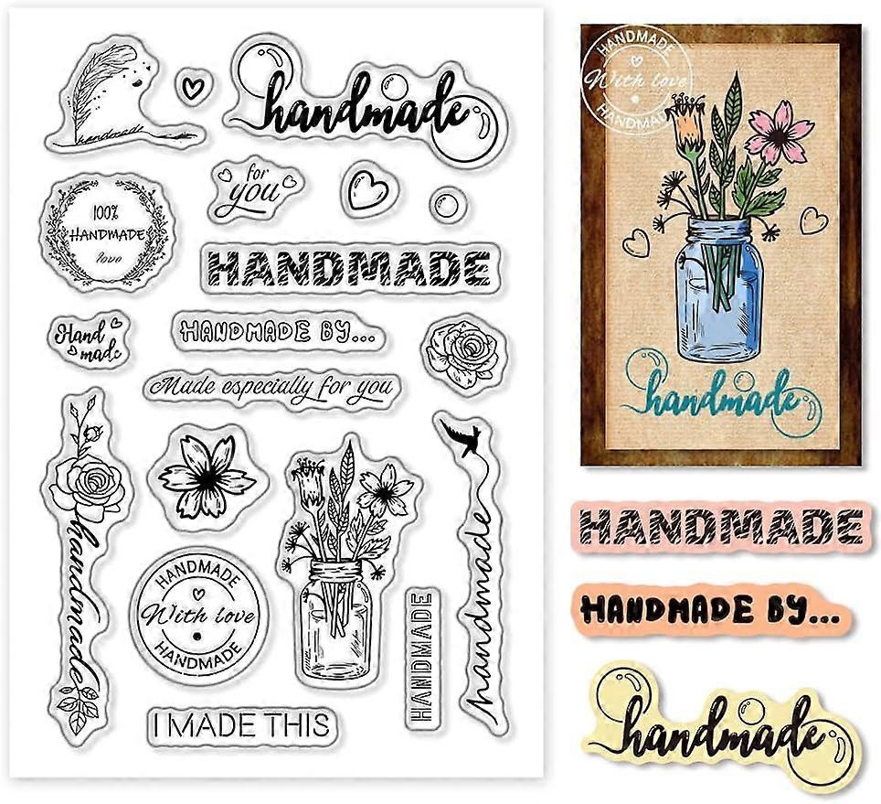 1Sheet Word Silicone PVC Plastic Clear Stamps