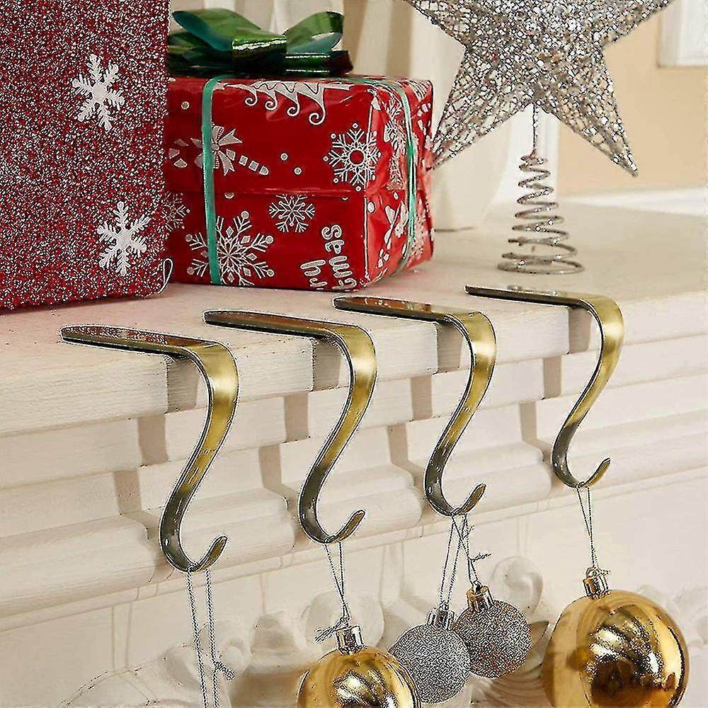 Christmas Stocking Holders Metal Fireplace Stocking Hook (2 Pcs)