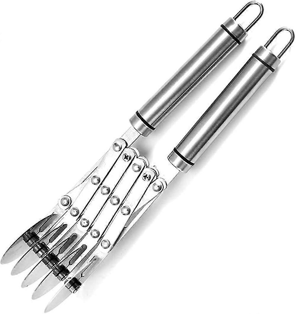 調節可能5輪ステンレススチール製クッキーカッター-スムースハンドルピザ、生地、クッキー用(304グレード)