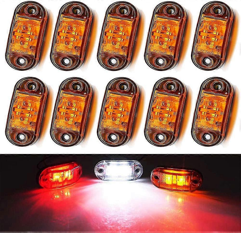 Side Marker Light, 10pc Work Lights 12v Waterproof Car External Lamp Warning Tail Light Auto Truck Trailer Signal Light (amber)