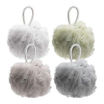 4-Pack Shower Loofahs for Body Wash - Men and Women