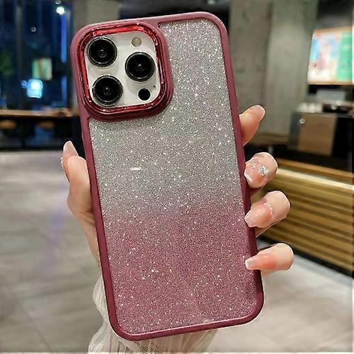 For iPhone 15 Gradient Glitter Electroplating Acrylic Mobile Phone Case