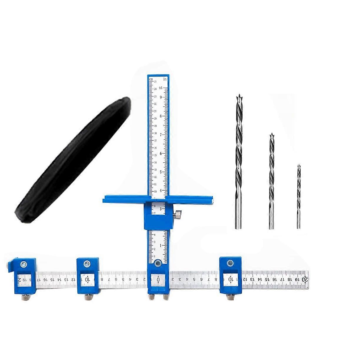 Cabinet Hardware Jig, Cabinet Handle Jig with Point Wood Drils Bits, Cabinet Jig for Handles and Pu
