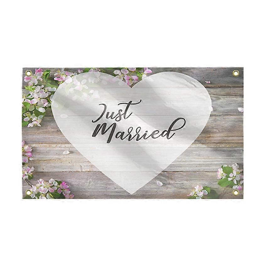 فقط متزوج نسيج العلم الجدار معلق للديكور حزب المنزل ساحة في الهواء الطلق داخلي