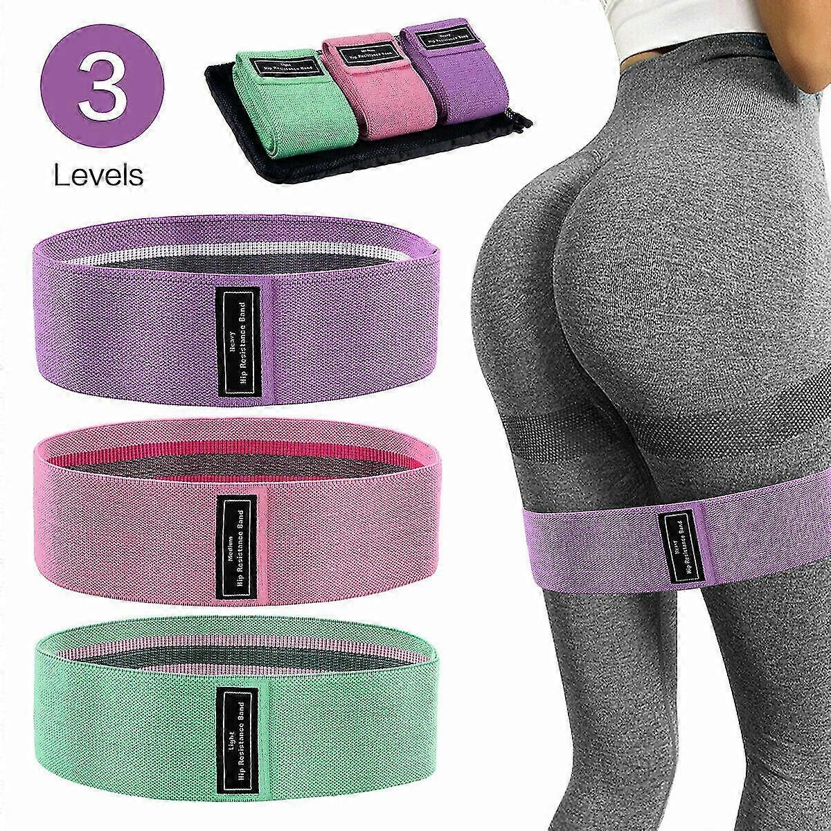 Fabric Hip Resistance Booty Bands Loop Exercise Workout Gym Fitness