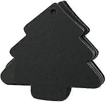 Christmas Kraft Paper Tags Xmas Tree Shape Label Vintage Name Card Tag Price Tags Wedding Party Gift Tags (black)50pcs)