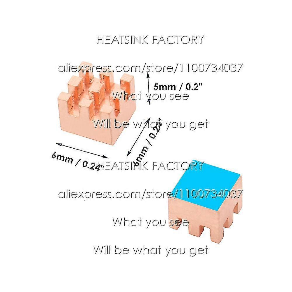 6x6x5mm Pure Copper Small Tiny Heatsink Radiator Cooler con refrigeración de almohadilla térmica para Raspberry / Banana Pi Ic Ram CPU de memoria