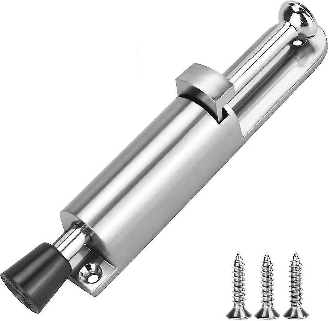 Kraftig fjäderdörrpropp Metalldörrpropp Zinklegering Fjäderdörrpropp för inomhus- och utomhuspedalborstat silver