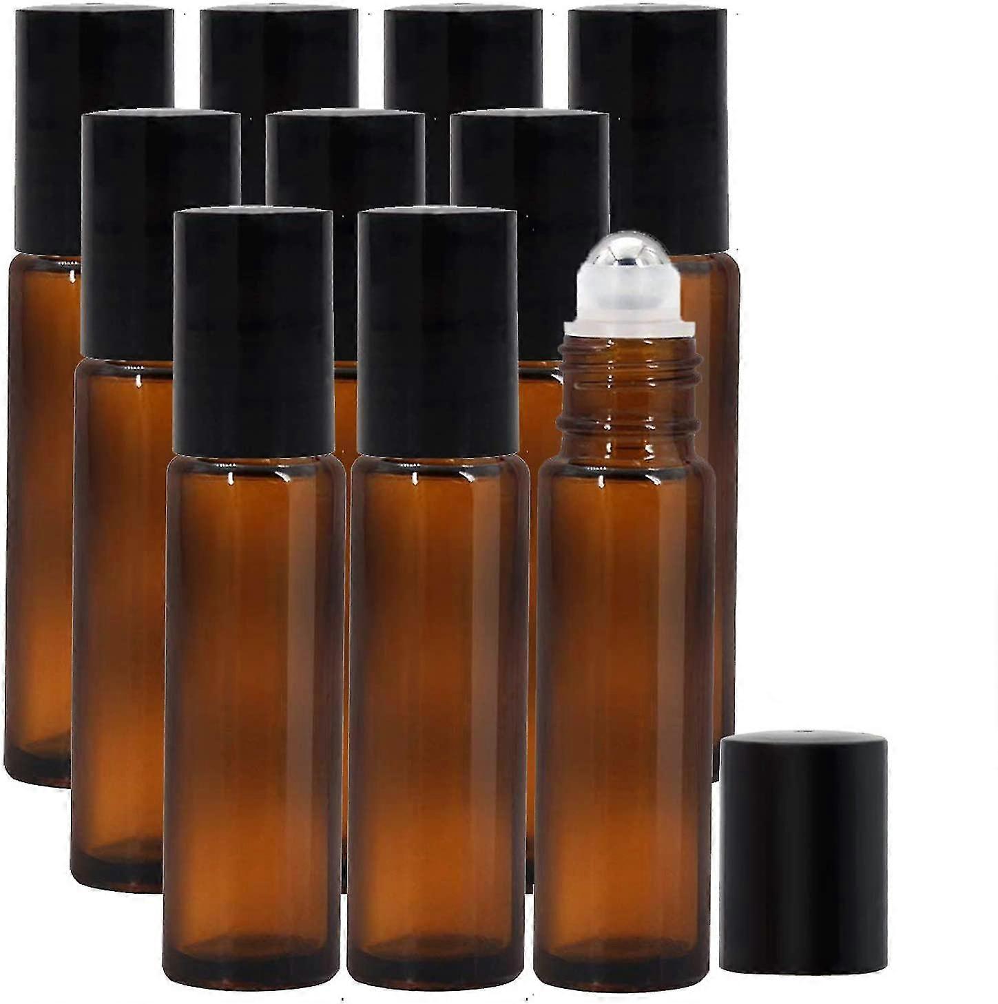 Roll-on Bottles For Essential Oils, Refillable, Amber-colored Glass Roller Bottles With Stainless Steel Balls