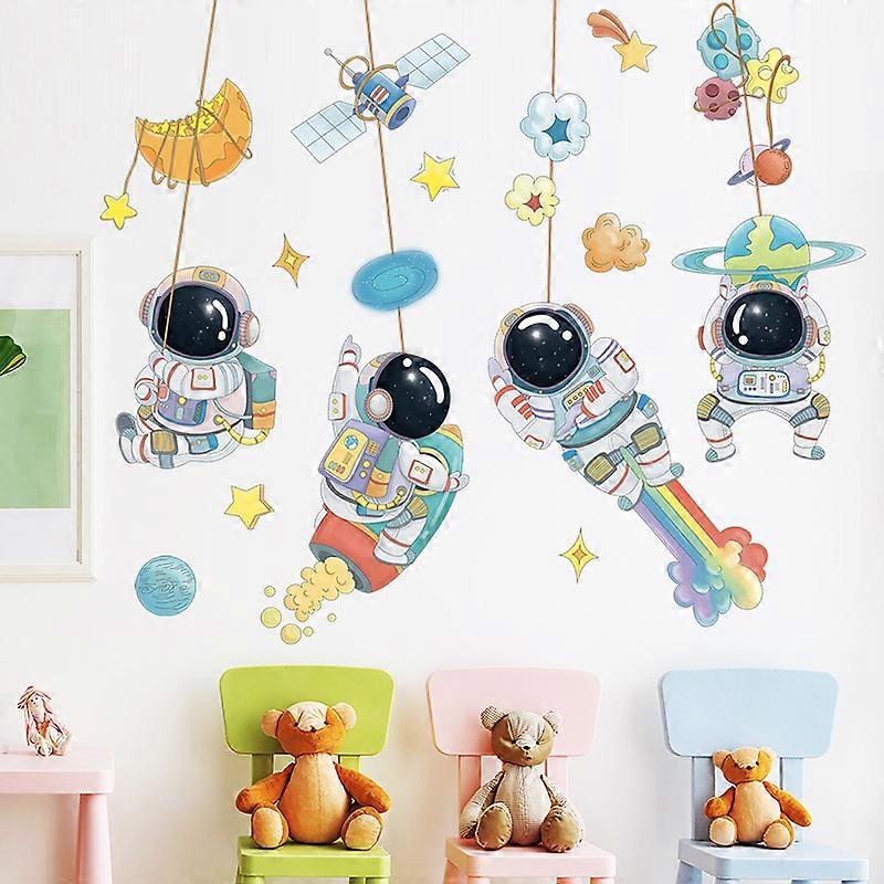 Astronaut Wall Stickers Planet Space DIY