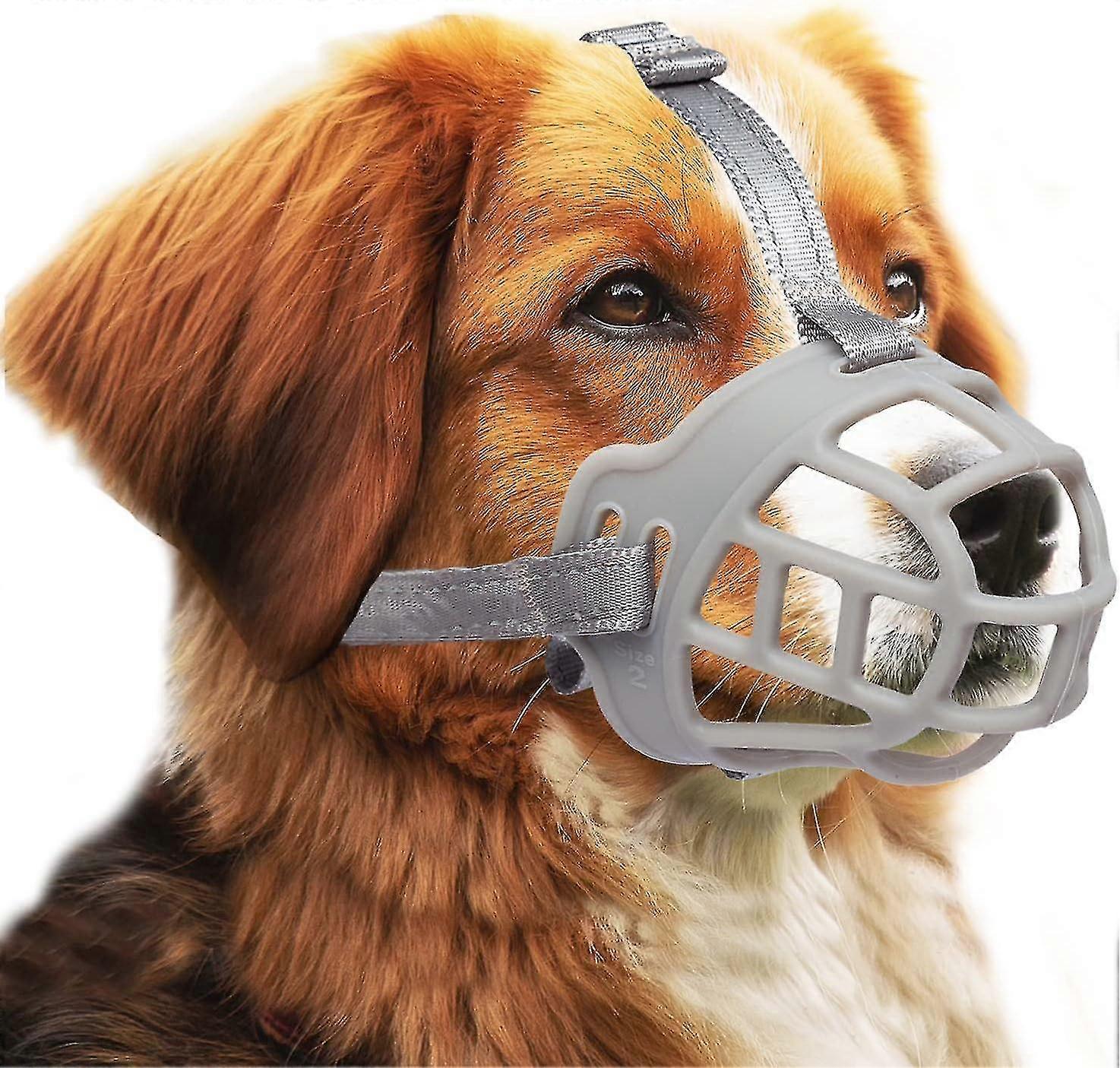Dog Muzzle, Basket Muzzle For Small, Medium And Large Dogs With Adjustable Straps (size 6, Grey) Ty