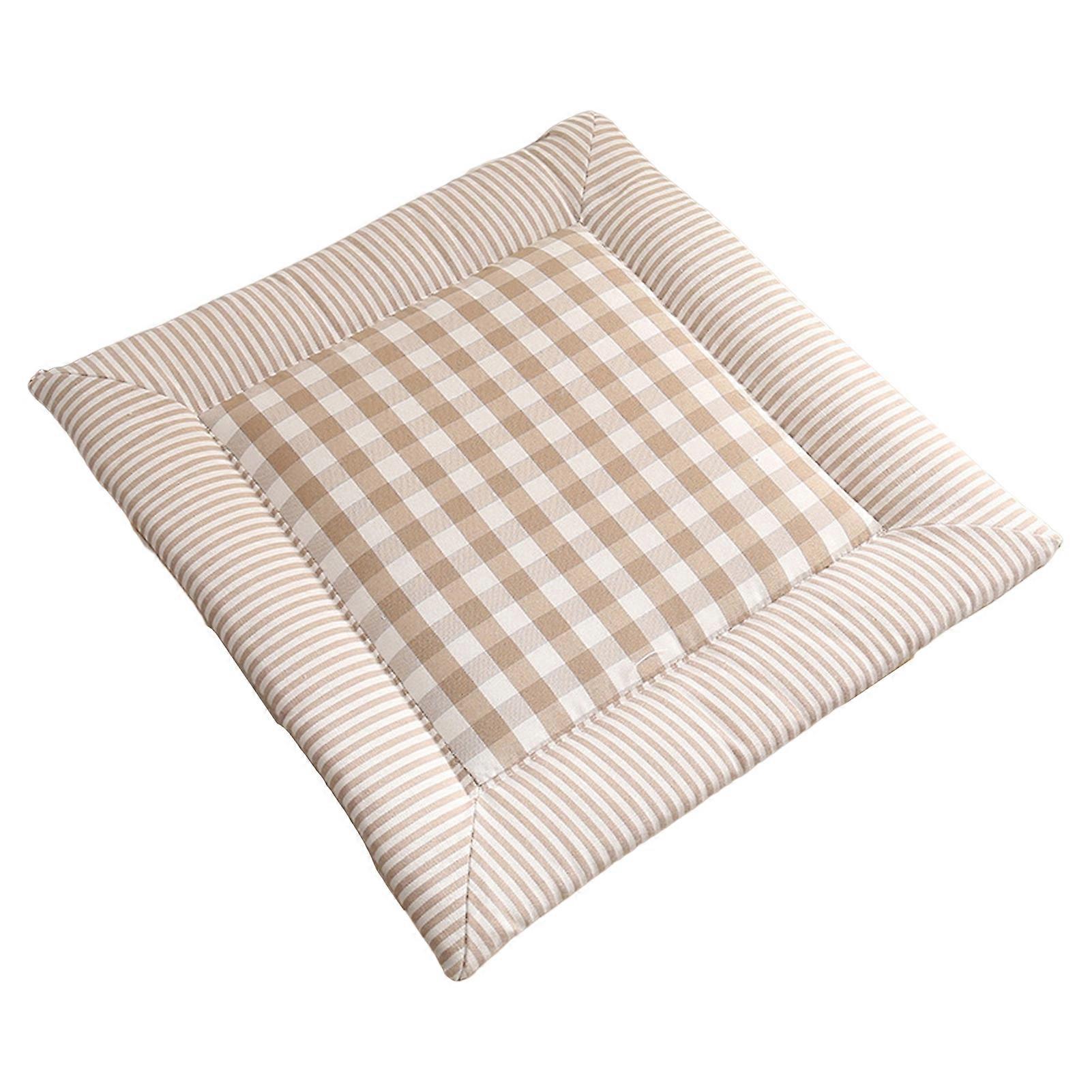 Chair Cushion Soft Comfortable Cozy Breathable Yarn-dyed Relieve Pain Cotton And Linen Ass Dining Chair Tatami Cushion for Home KAESI