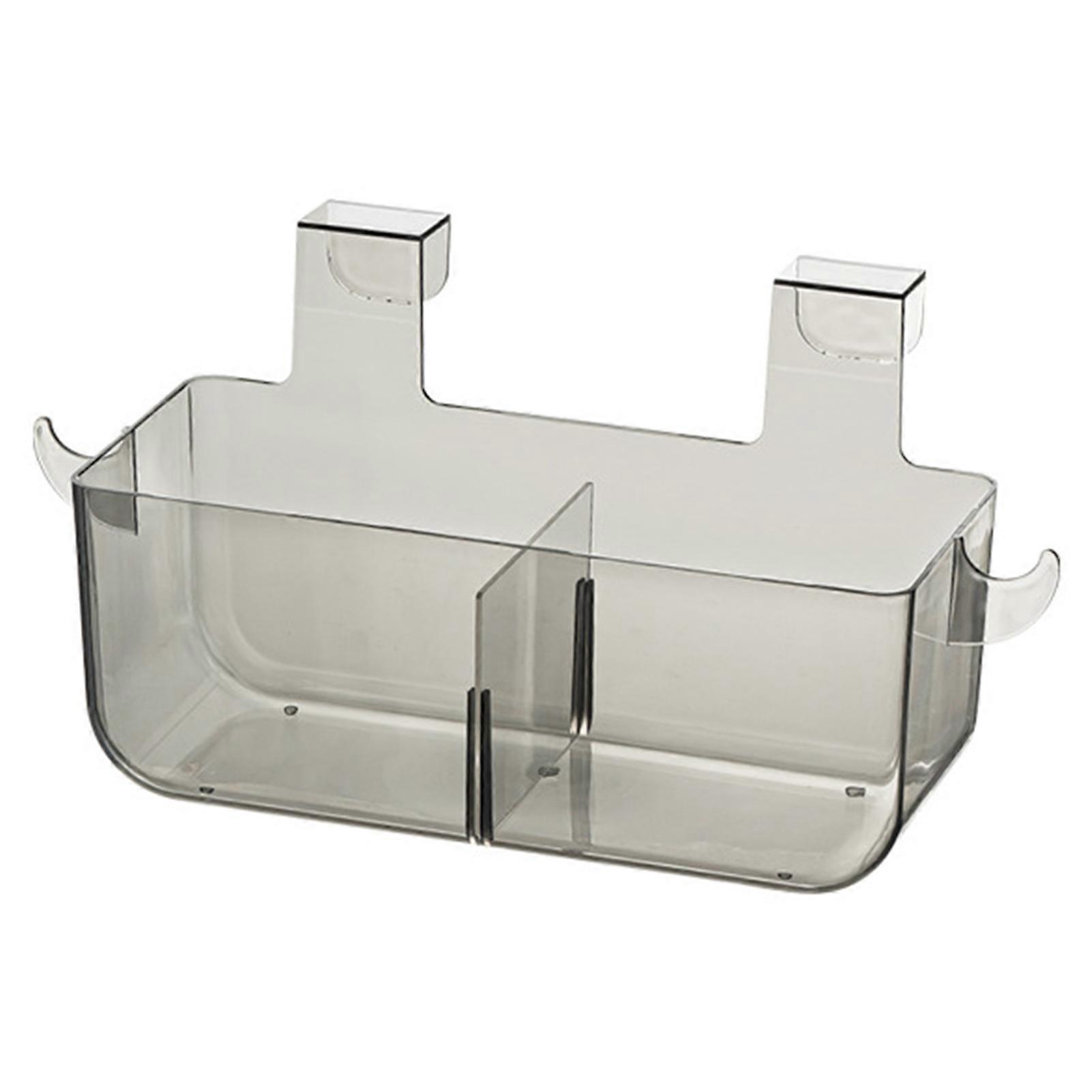 Kitchen Storage Basket Transparent Wall Mounted with Hanging Buckle Multi-purpose Space Saving Small Item Organizer