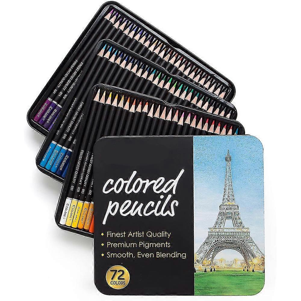 72 Pre-sharpened Set Of Colored Drawing Pencils