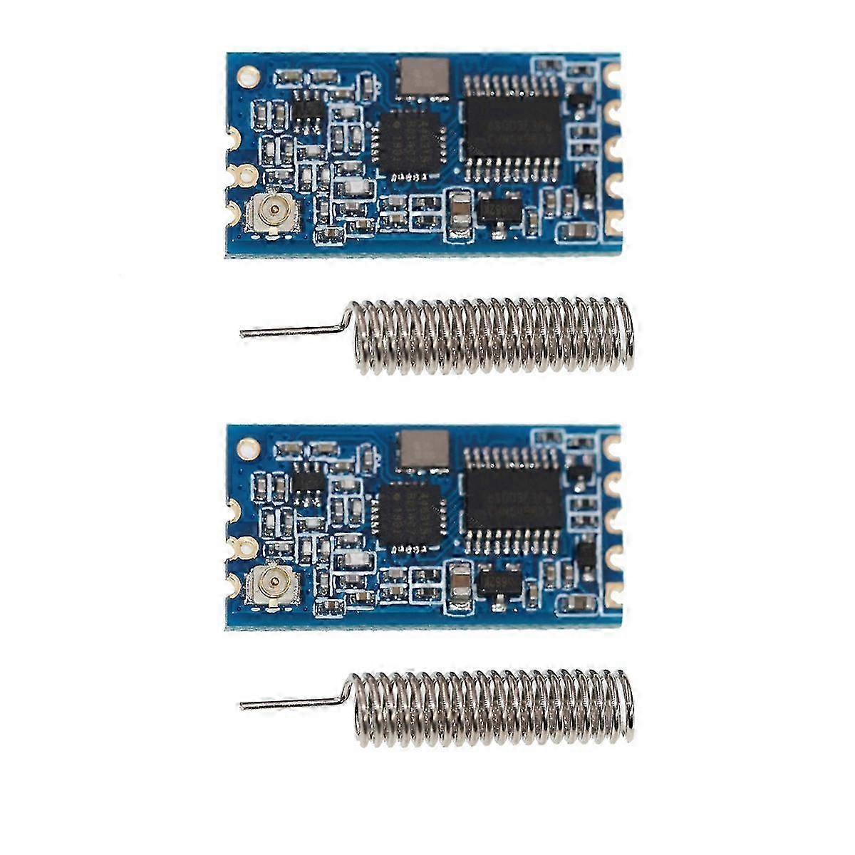 2PCS -12 433Mhz SI4463/SI4438 Wireless Serial Port Module 1000M Replace Bluetooth with Antenna