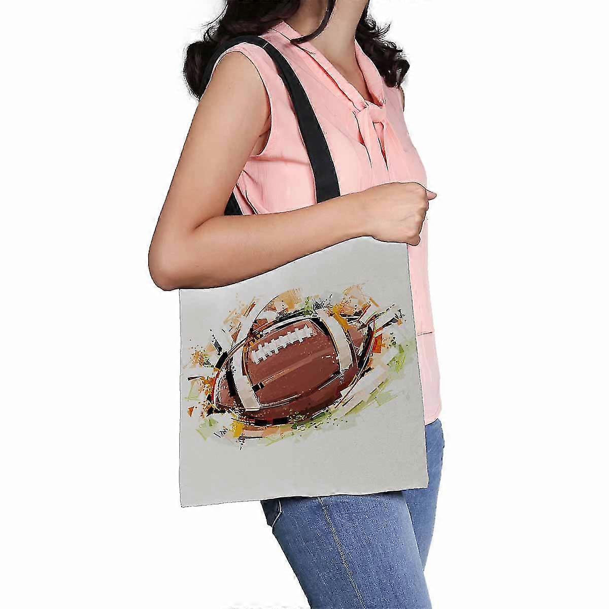 Shopping Totes Sketchy Football Canvas Sacs à bandoulière Sacs à main Sacs fourre-tout Sac à provisi