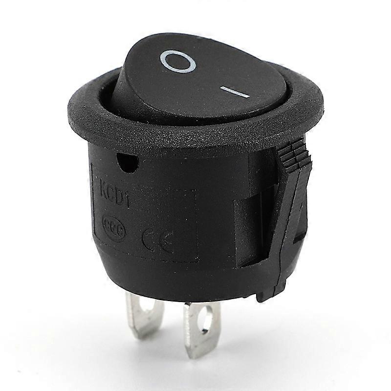 10 piece circular rocker switch lock switch button with 2 pins, suitable for cars, trucks, and ships,Black,2*2.5cm