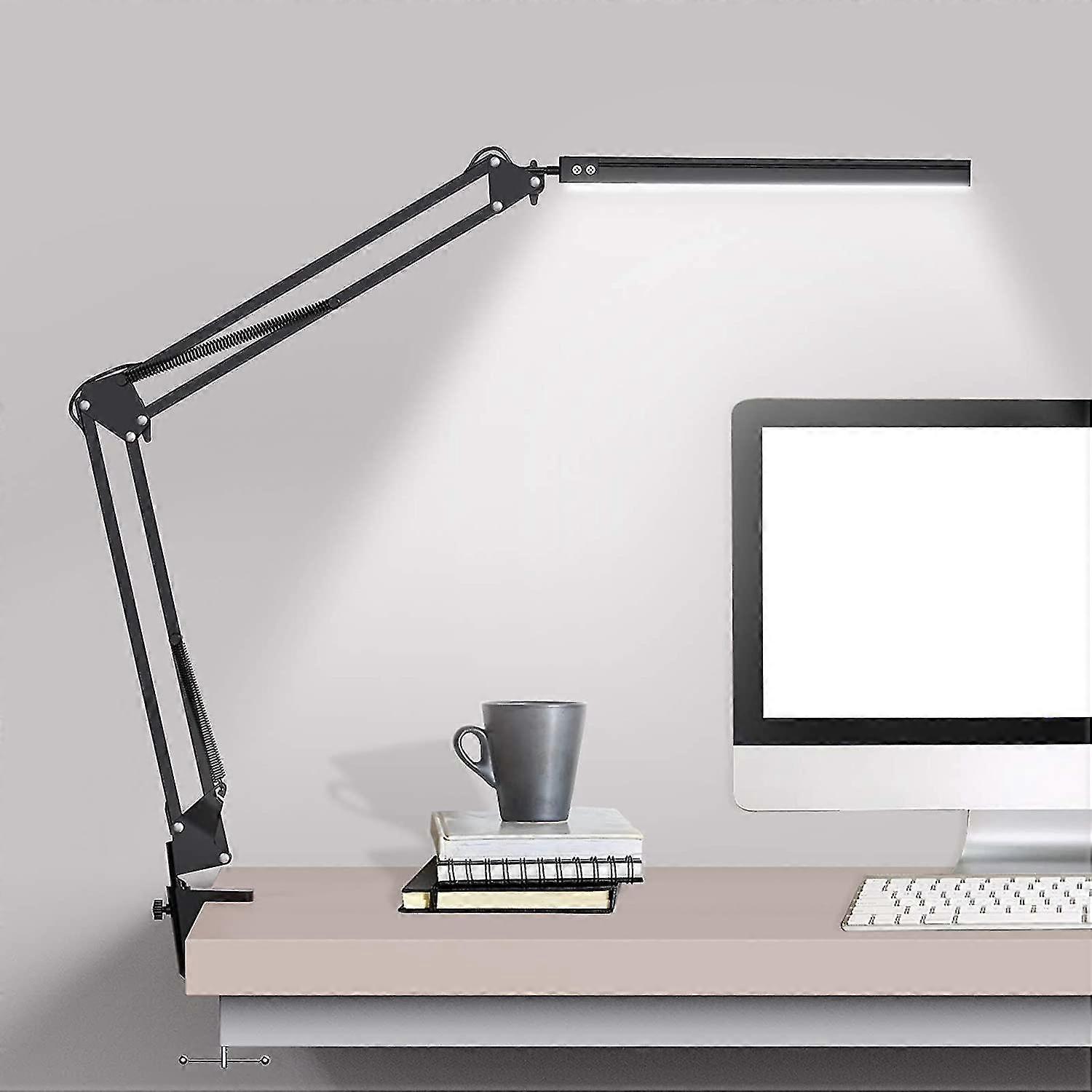 Led Desk Lamp With Clamp, Swing Arm Desk Lamp, Adjustable Desk Light Eye-care Table Light, 3 Color Modes Eye-caring Desk Lamps For Home Office, Study