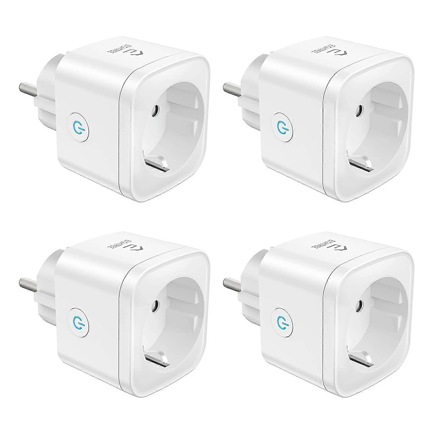 WiFi Smart Plug (Type F), Smart Plug Compatible with SmartThings, Energy Usage Tracking, Smart Life App Control, 16A, 4-Pack