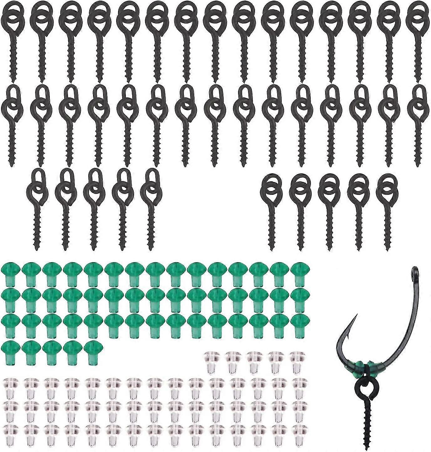 140 قطع مجموعة مسامير الطعم 40 قطع مسامير طعم الصيد 100 قطع هوك توقف المطاط عرقوب الخرز الطعم حلقات المسمار المطاط القرط سدادة لاكسسوارات الصيد