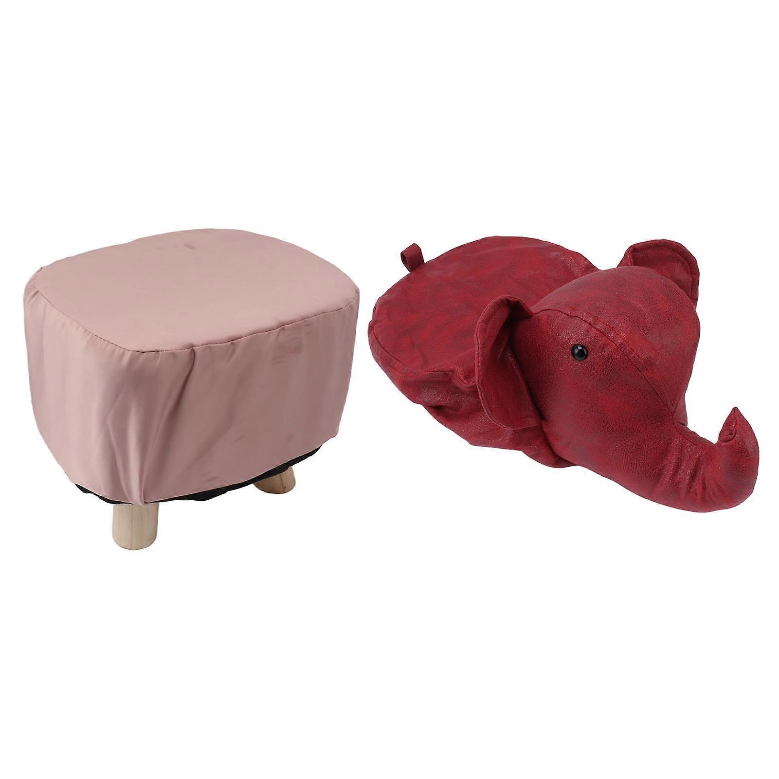 Animal Shaped Stool Elephant Kids Red slip-resistant comfortable stool