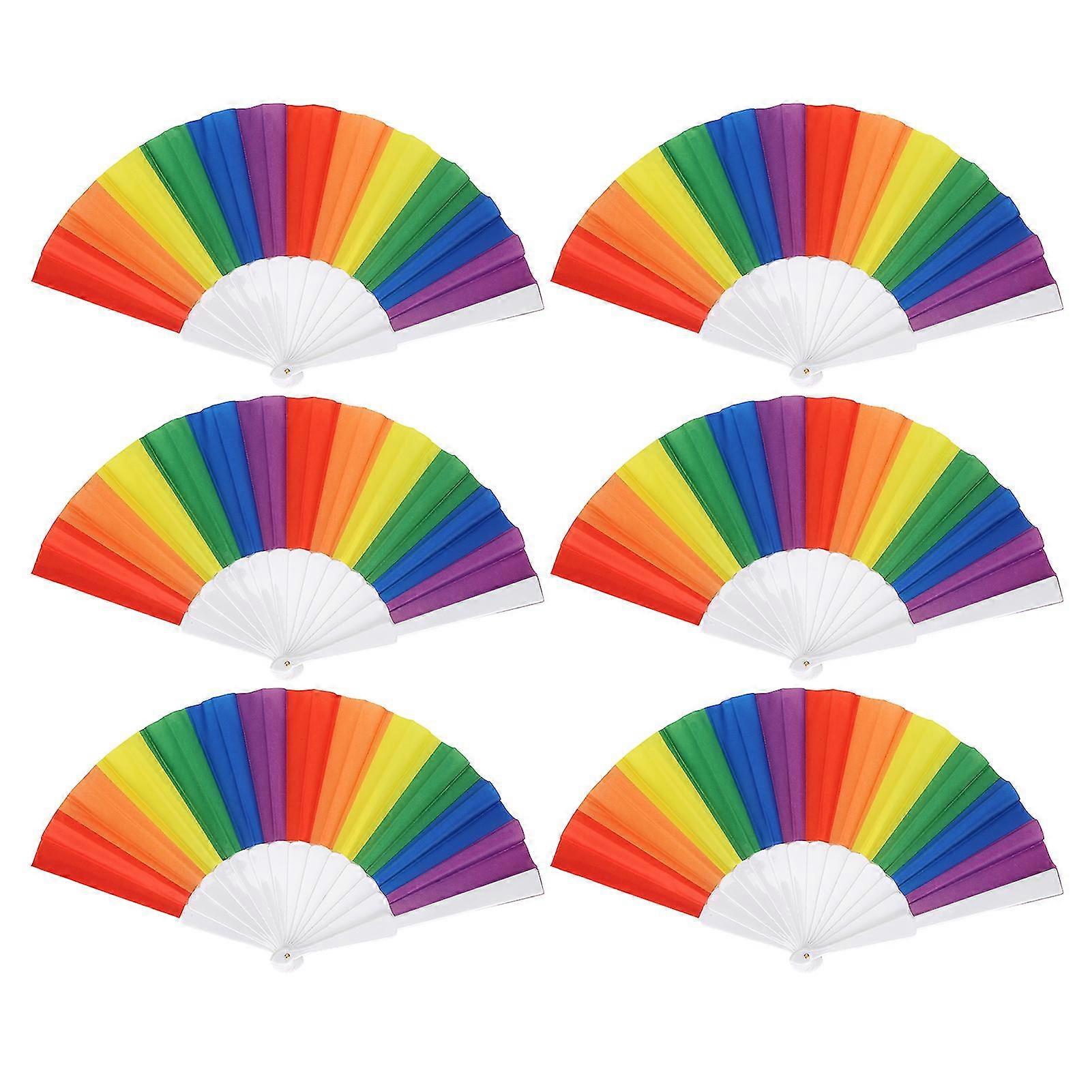 Wedding Performance Handheld Folding Fan Set of 6 - Decorative Ornament