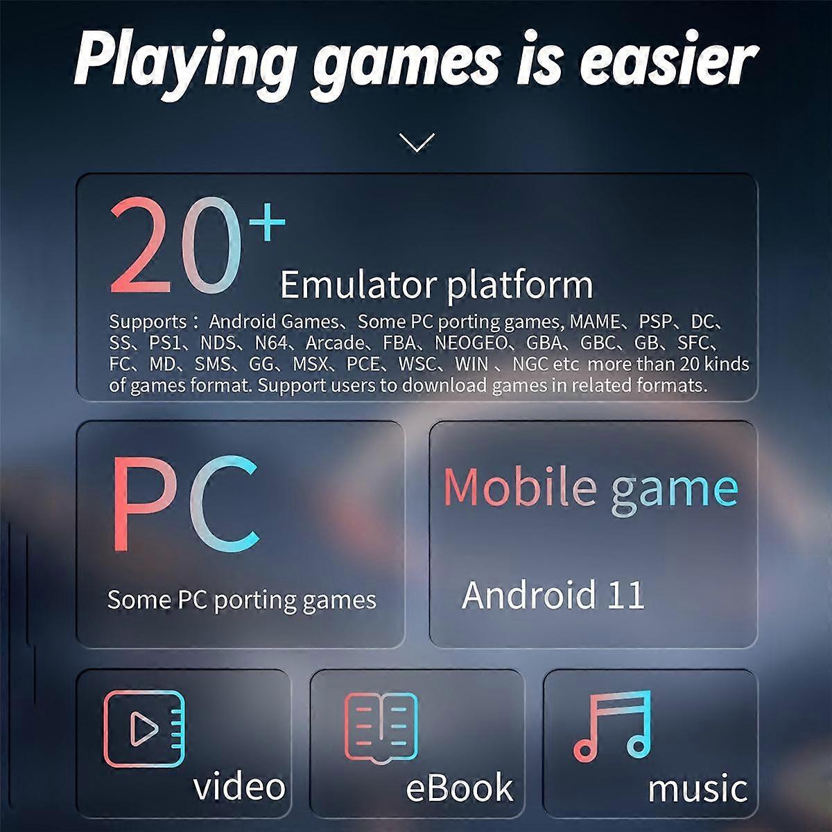 RG ARC-D Retro Game Console 256G 4Inch IPS Linux&Android 11 OS 6 Button Design Game Players Support