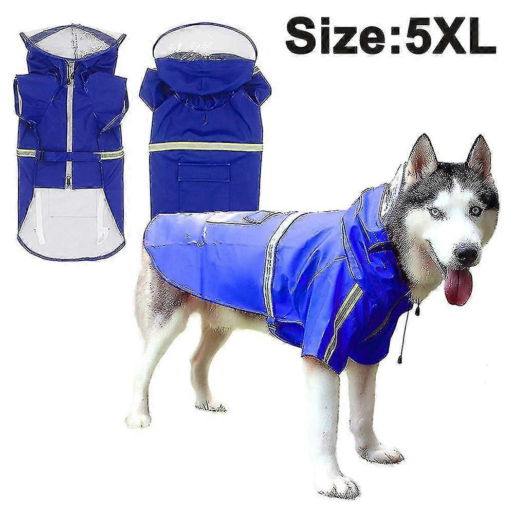 Dog Raincoat Safe Reflective Stripes Breathable Waterproof Rain Jacket