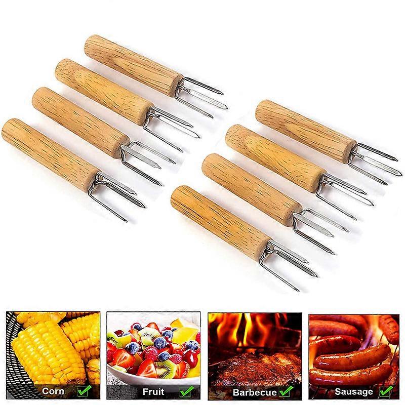 8* corn fork Corn grill needle moxa stick extender Stainless steel corn insert barbecue tool Barbecue fork