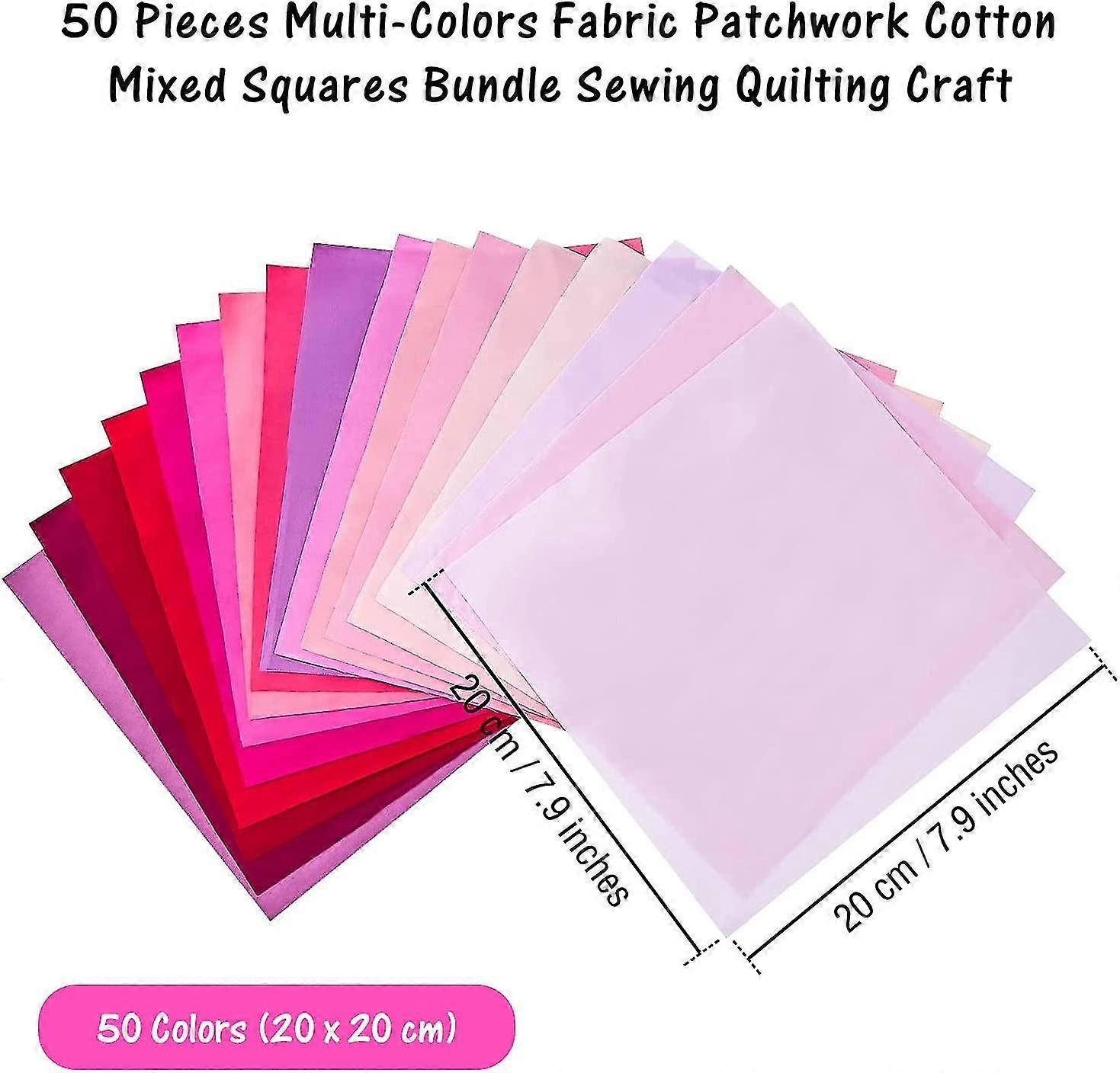 50 pezzi di cotone, 20 x 20 cm, residui di tessuto per il fai da te, per