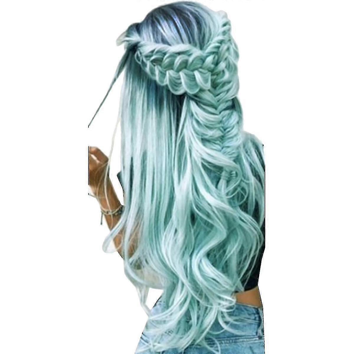 Ženy Gradient Dlouhé Kudrnaté vlasy Paruky Hlava Kryt Módní Paruka