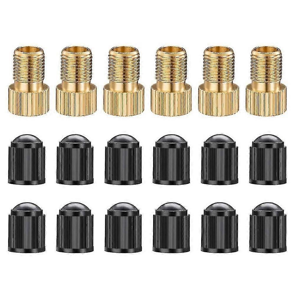 6pcs Presta Valve Adaptors, Convert Presta To Schrader Adapter For Bike, Inflate Tire Using Standar CFV