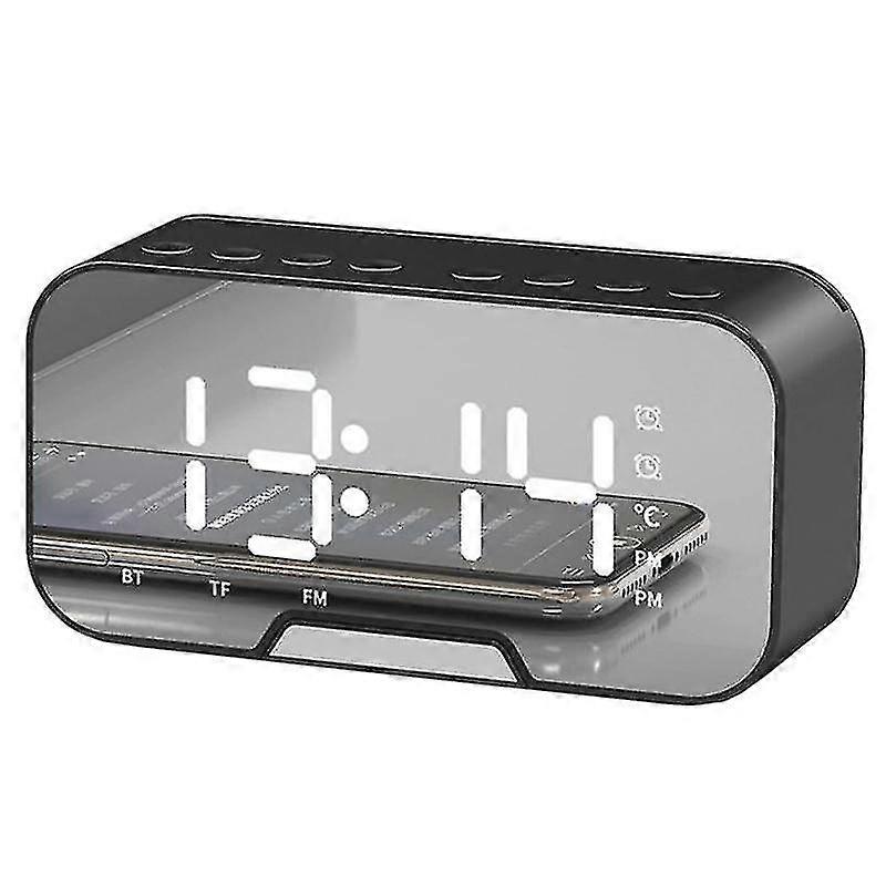 Alarm Clock Radio Creative Mirror LED Display Portable LED Clock Wireless Bluetooth-compatible Speak