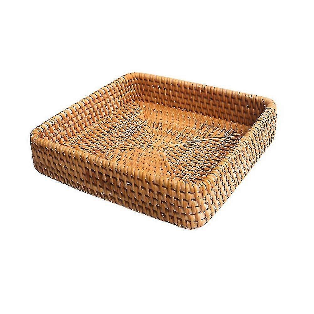 Rattan Storage Tray Hand-woven Wicker Baskets for Storage