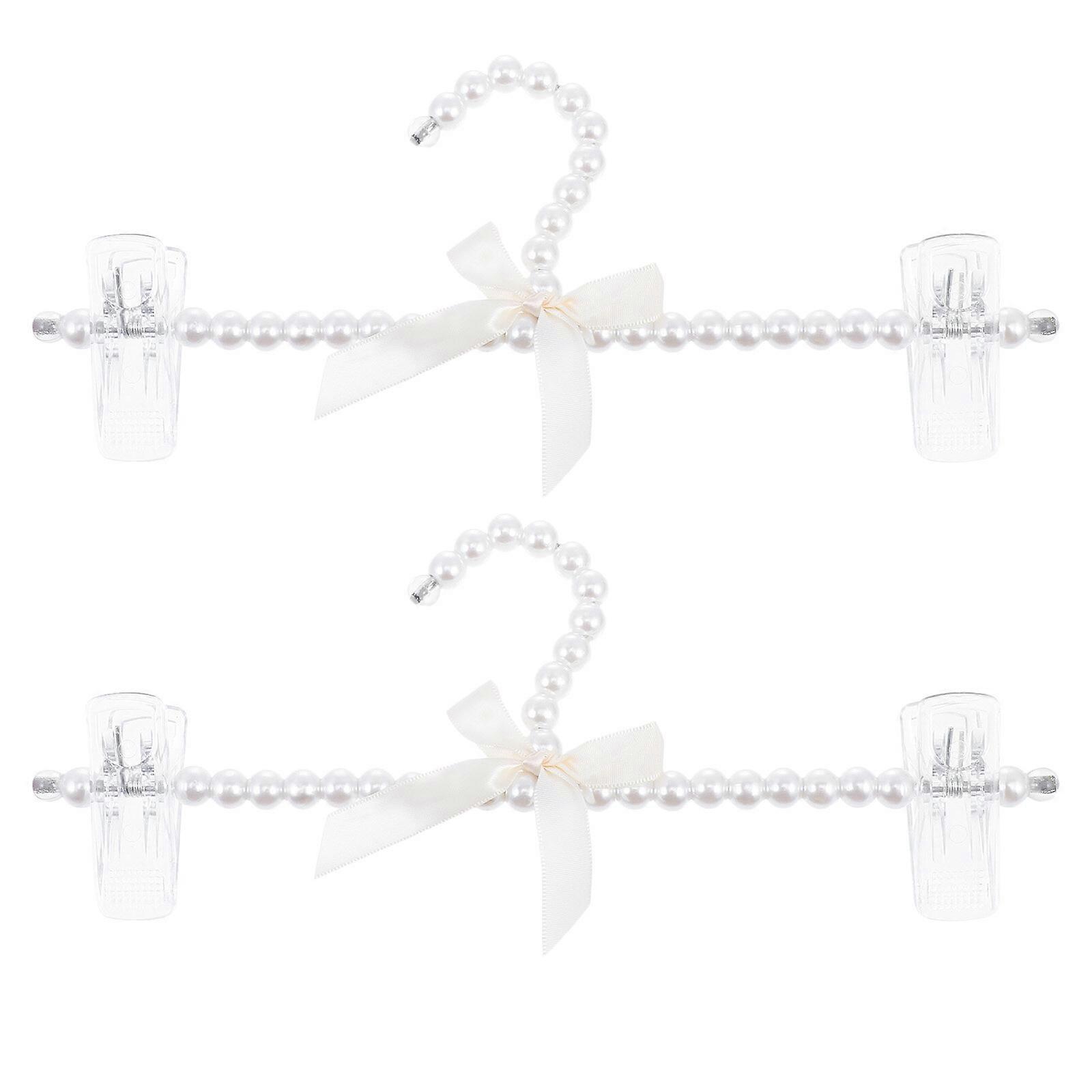 2 Stück Kleiderbügel Hosen Wäschebügel Perlen Perlen Kleiderbügel Kleiderbügel Kleiderbügel Perle Kleiderbügel Rock Kleiderbügel