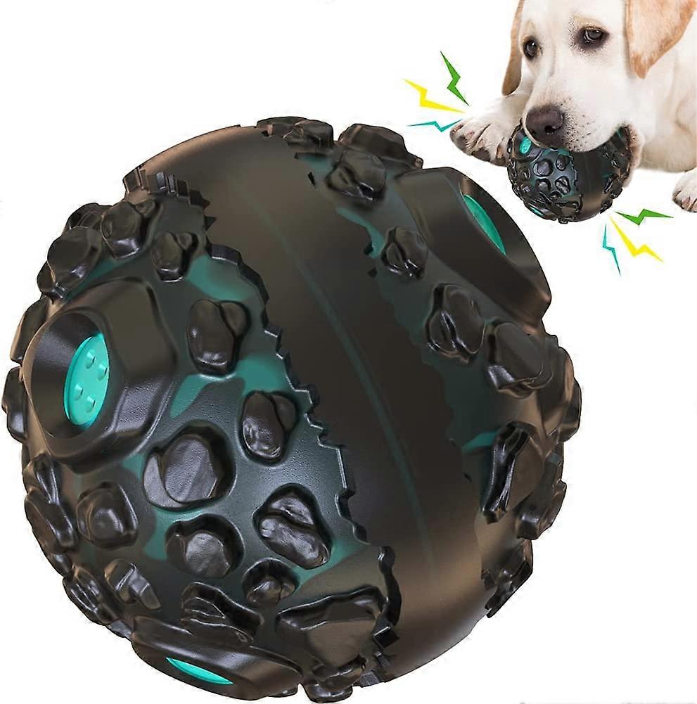 Pet Dog Toy Giggle BallSpecial Meteorite Shaped Sounding Toy Interactive Balls for Medium Aggressive Chewers Dogs (Meteorite & Lake Blue)