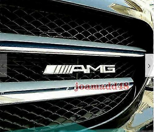 Metal amg front grill badge emblem chrome silver for mercedes benz high quality