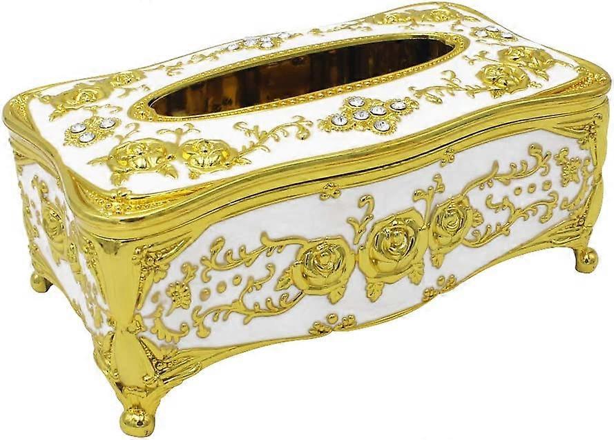 Tissue Box Holder Rectangular for Car Kitchen Table Bedroom Bar Napkin Box Cover Silver Gold