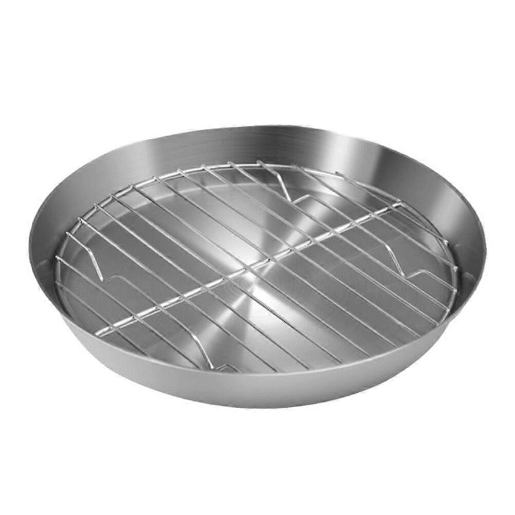 1 Set of Stainless Steel Grill Plate with Mesh Rack Multi-Function Baking Pan Tray Wire Rack Kitchen