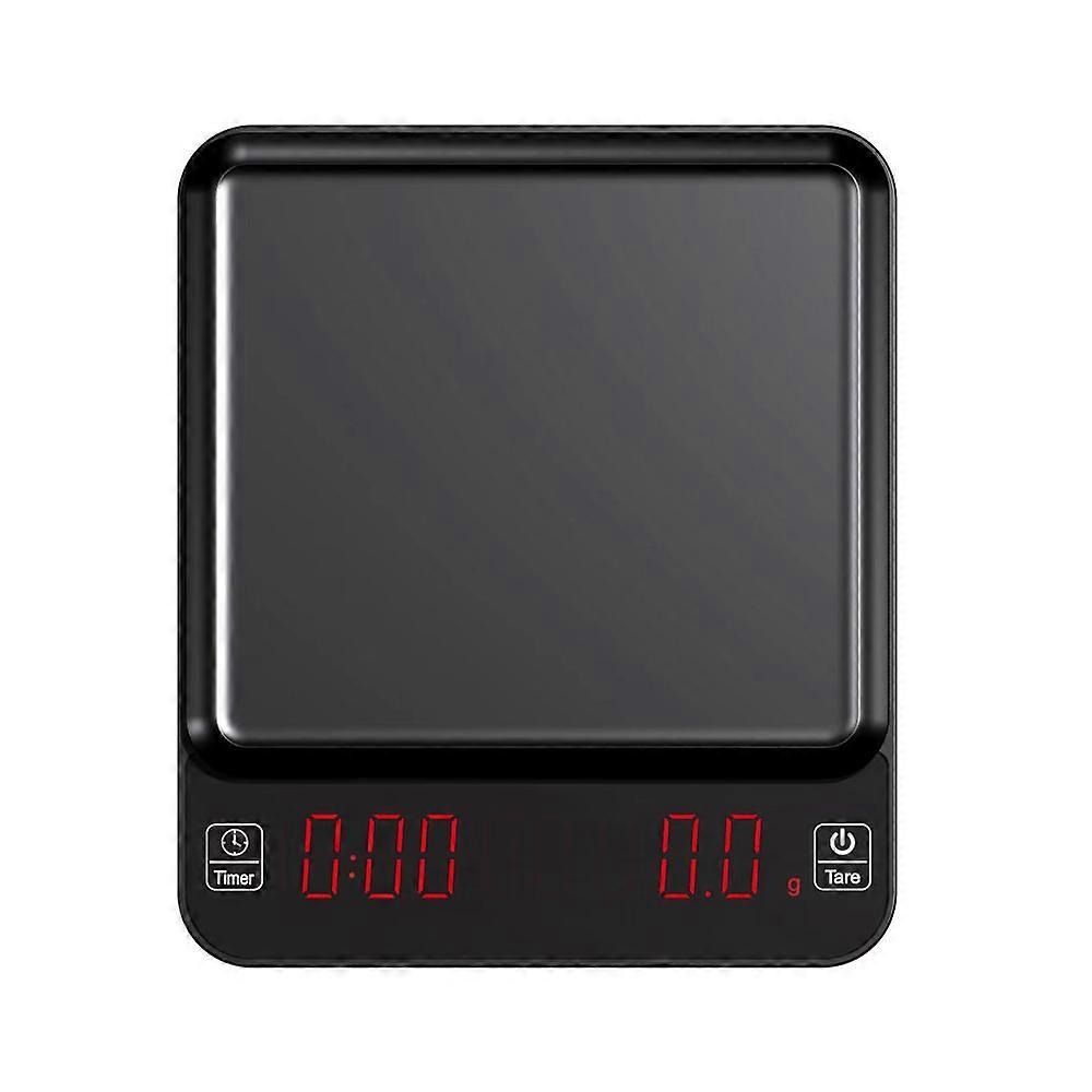 3KG 0.1g Kitchen Scale Precision Electronic Coffee Scale with Timer LED Digital Scale Smart Scale Household Food Scale Black