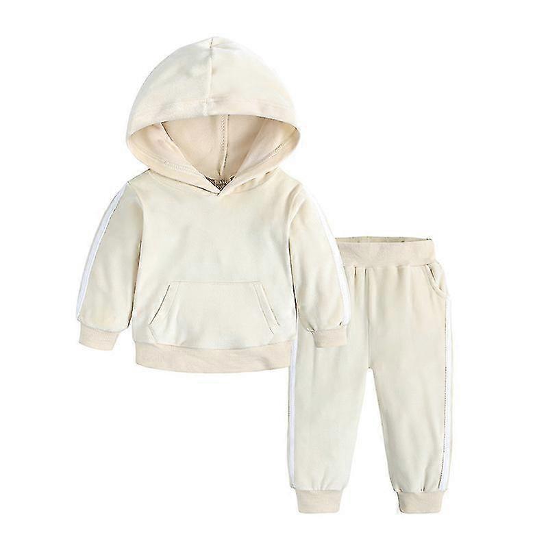 Felpa con cappuccio in velluto per bambini Tuta da ginnastica Set