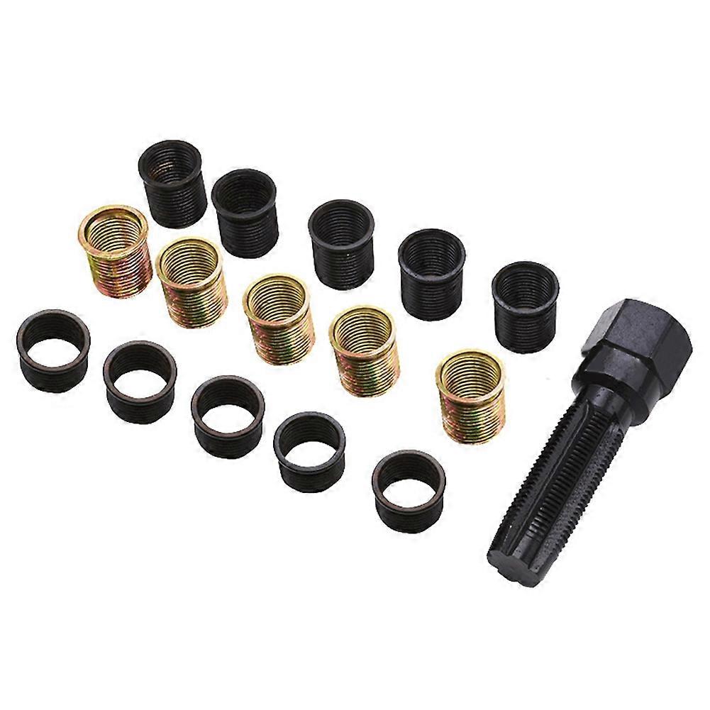 16Pcs 14mm Spark Plug Threading Reamer Thread Flange Repair Auto Vehicle Tools