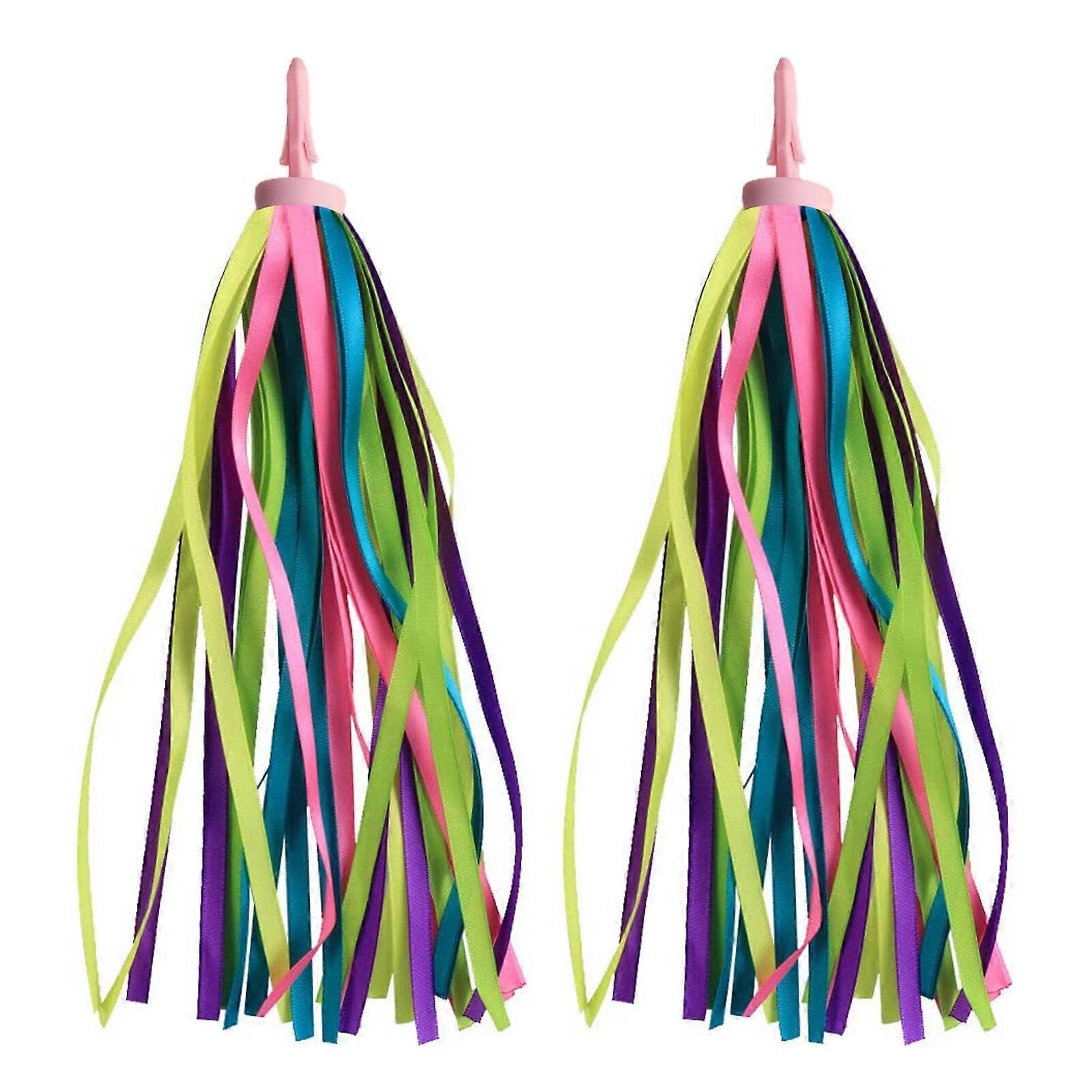 2Pakkaa polkupyörän ohjaustanko värikkäät tupsustreamerit Lasten skootteri pyöränauha