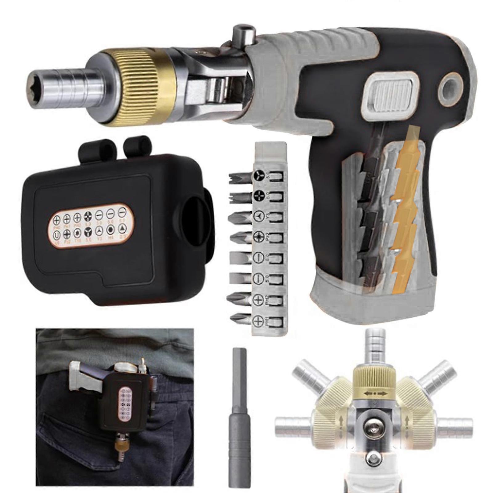 Ratchet Screwdriver 16-in-1 Multi Screwdriver Tool  180 Degree Pivoting Adjustable Angle Screw Driversets Set,Promotion
