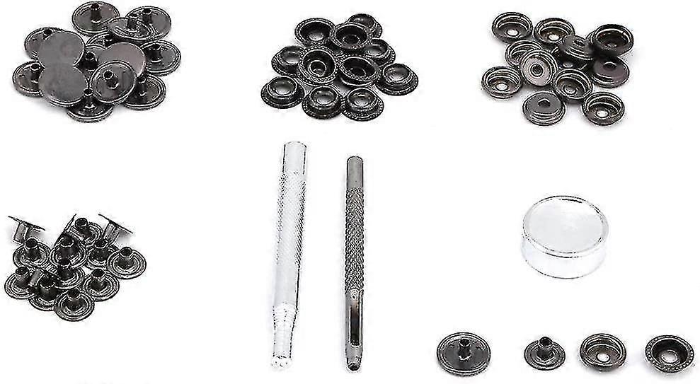 Metal Press Stud Snap Button Fastener Durable Metal Snap Button Kit Tool Press Studs With Fixing Tool For Leather Clothes Jacket Repair 15mm In Diamet