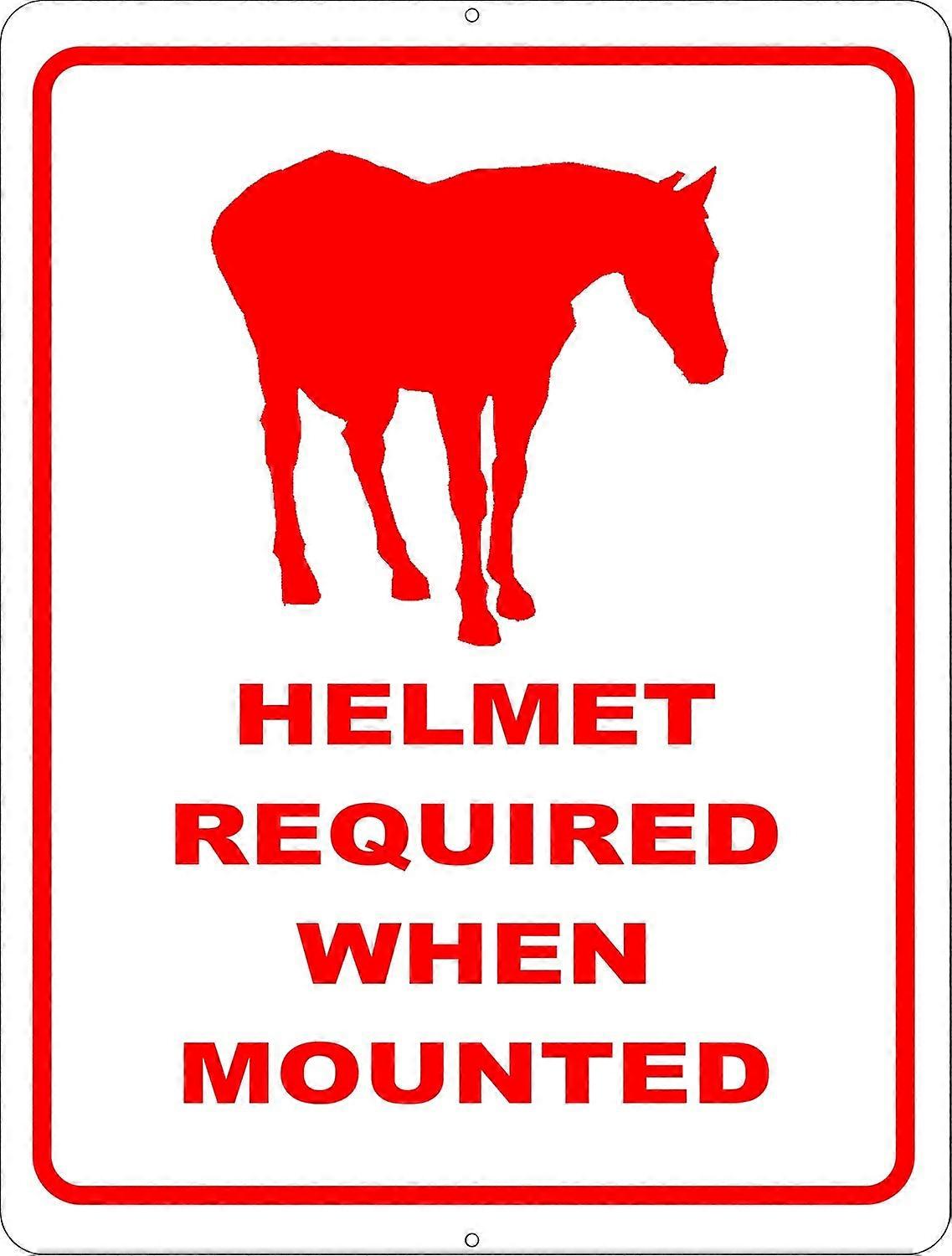 Helmet Required When Mounted Sign. 8x12 Metal.
