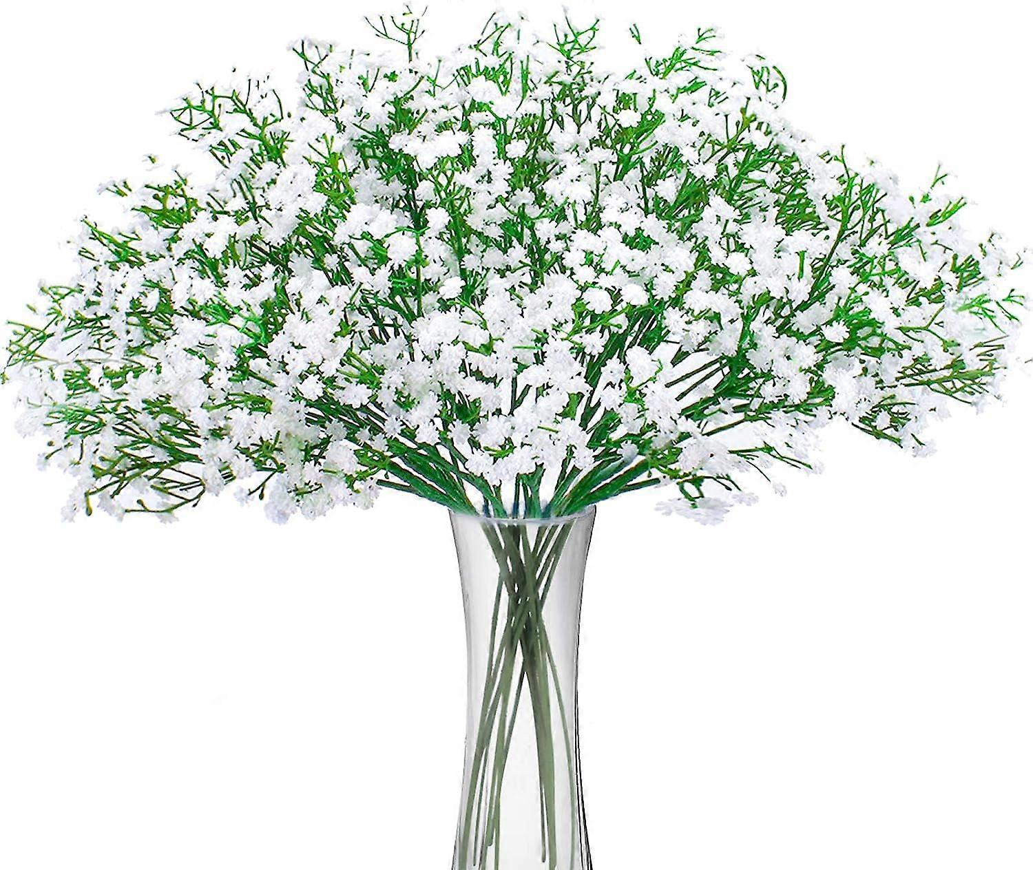 LINCMAN Artificial Baby Breath Flowers Fake Gypsophila Bouquets 12 Pcs Fake Real Touch Flowers for W