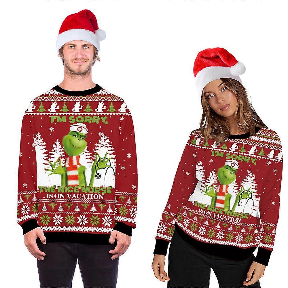 Pull De Noël Femme Style Grinch - Sweat-shirt Hiver Oversize, Confortable, Motif Festif, Cadeau Idéal